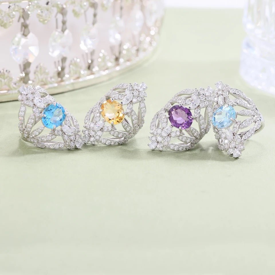 Silver Resizable Ring with Natural Citrine – Oval Cut, Statement Design