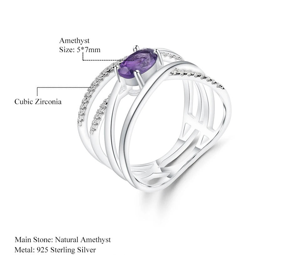 Silver Ring 0.81 ct Amethyst