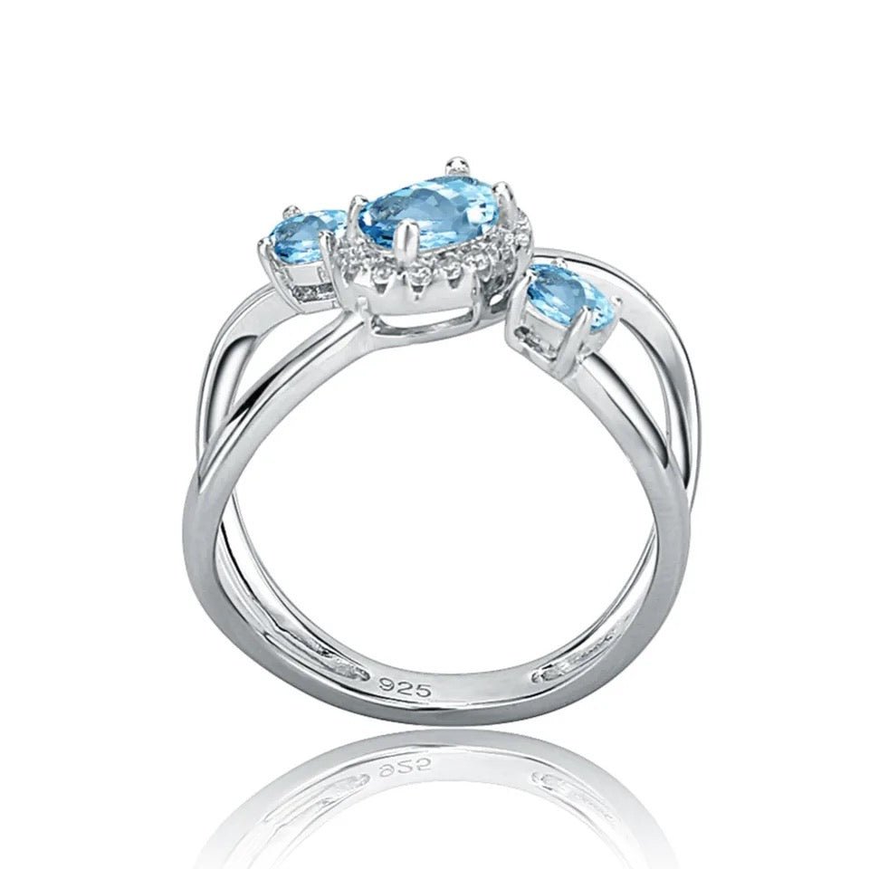 Silver Ring 1.04 ct Sky Blue Topaz