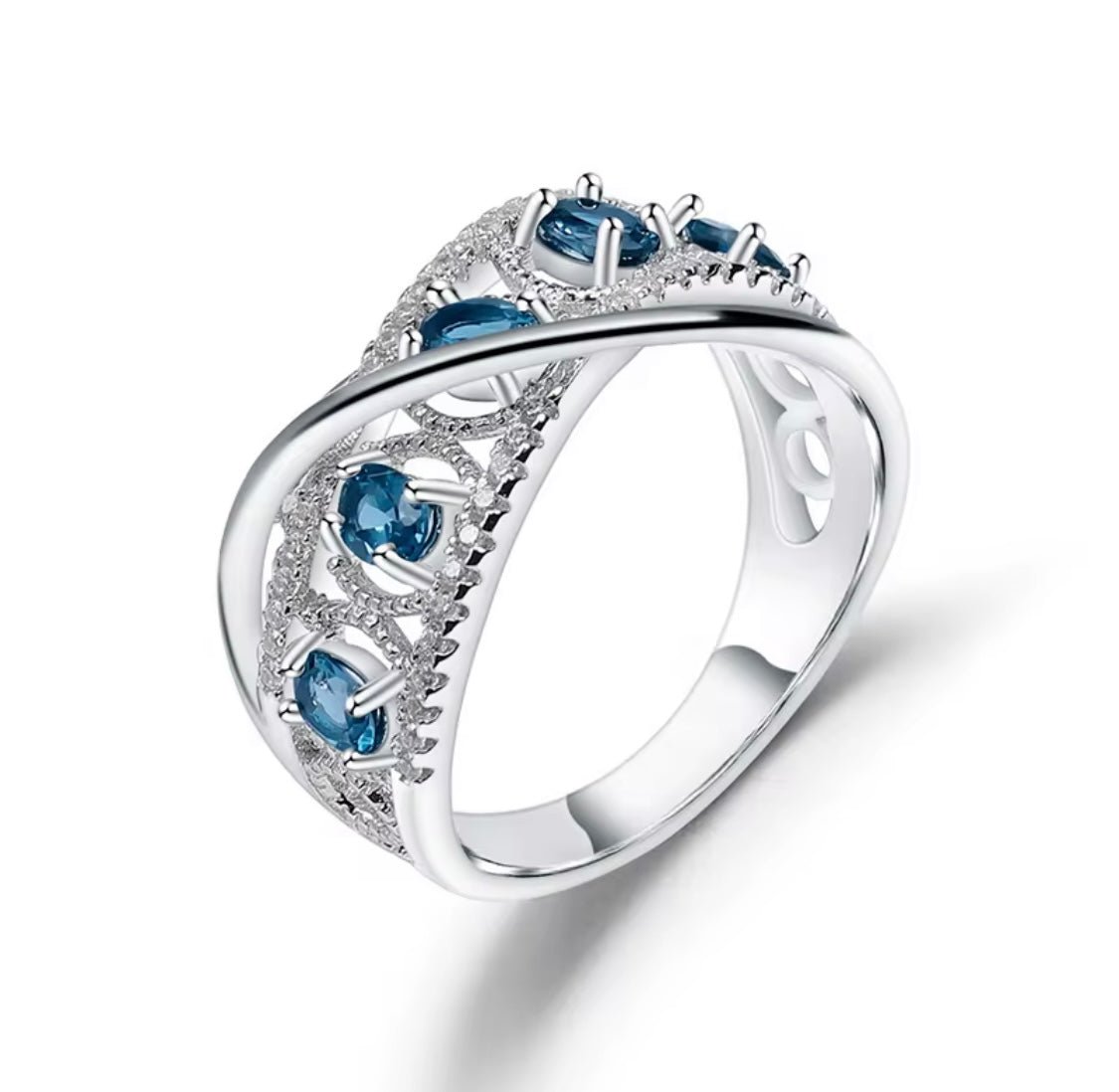 Silver Ring 1.05 ct London Blue Topaz