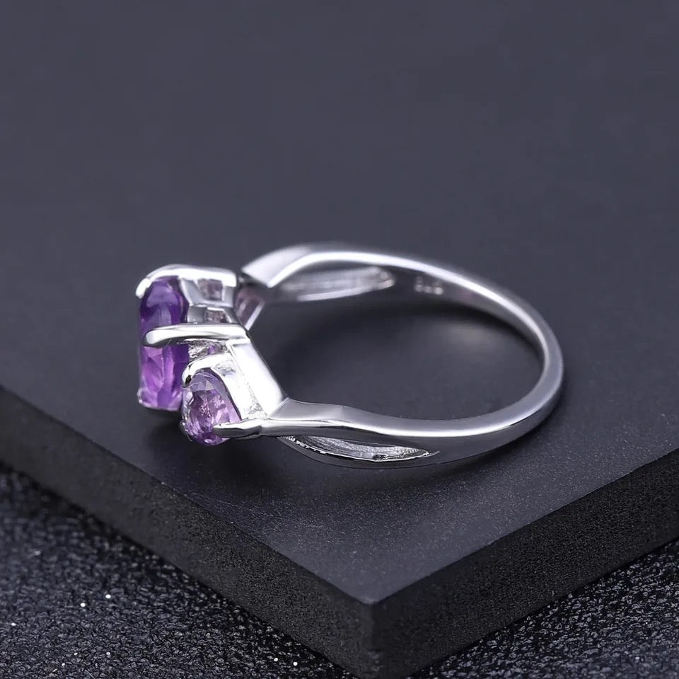 Silver Ring 1.71 ct Amethyst