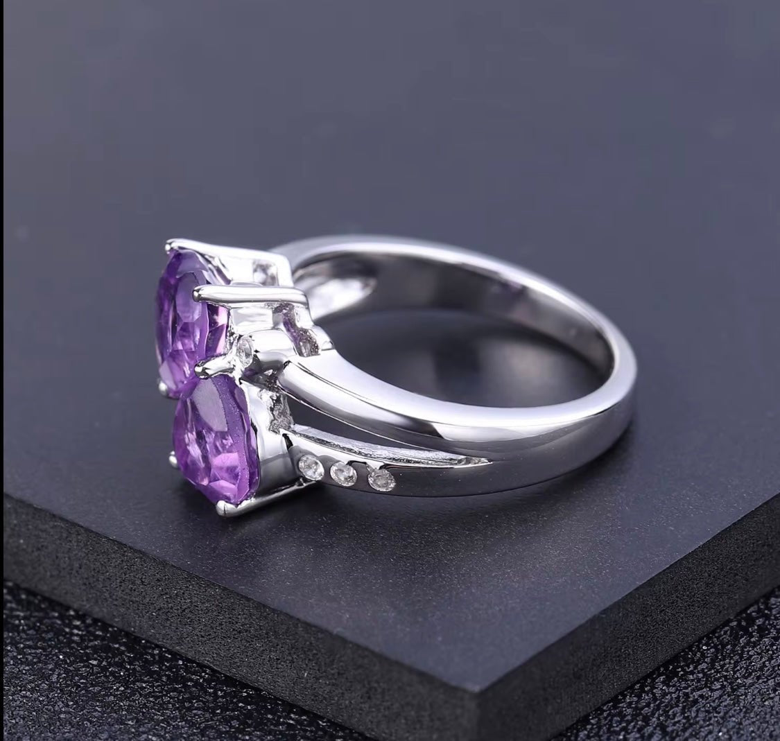 Silver Ring 2.38 ct Amethyst