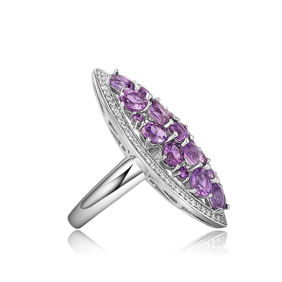 Silver Ring 5.64 ct Amethyst