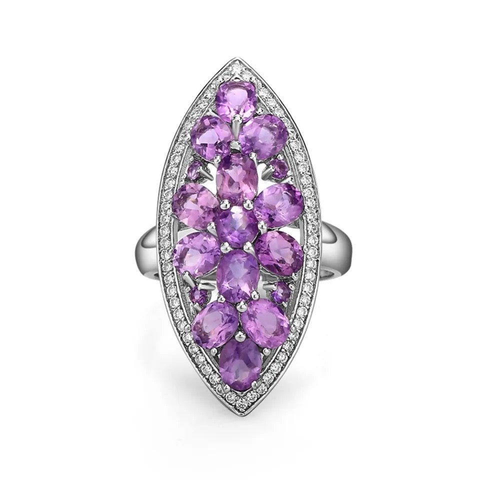 Silver Ring 5.64 ct Amethyst