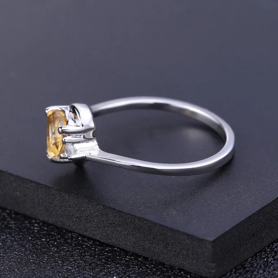 Silver Ring with Natural Citrine 0.78 ct – Heart Cut