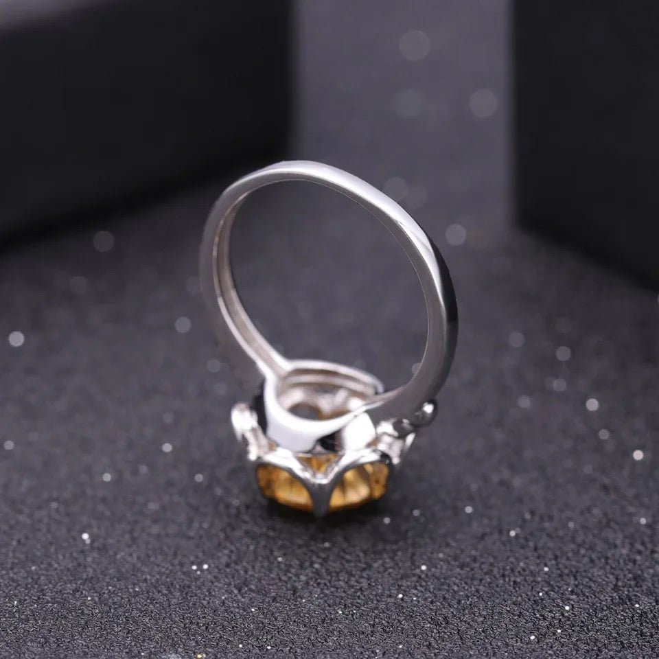 Silver Ring with Natural Citrine 2.66 ct – Round Cut