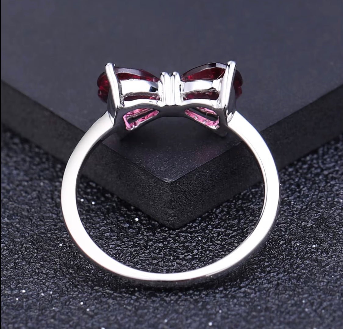 Silver Ring with Natural Rhodolite Garnet 1.56 ct – Heart Cut