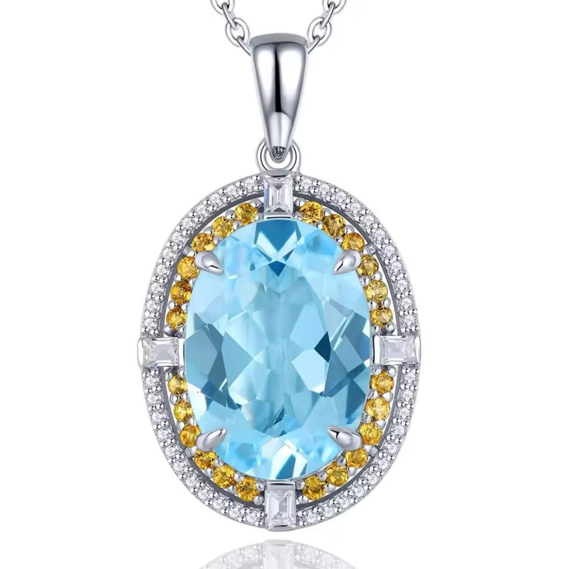 Silver Sky Blue Topaz 8.00 ct Pendant