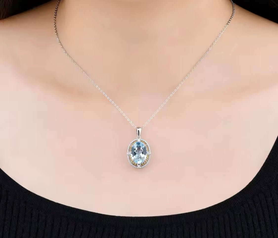 Silver Sky Blue Topaz 8.00 ct Pendant