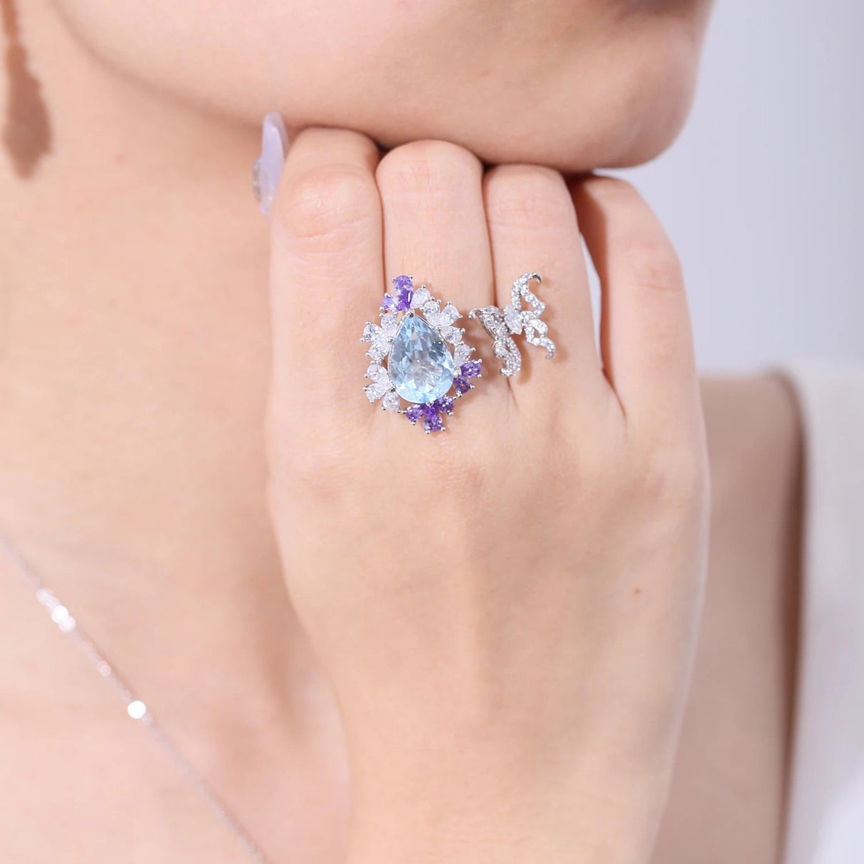 Silver Sky Blue Topaz Ring