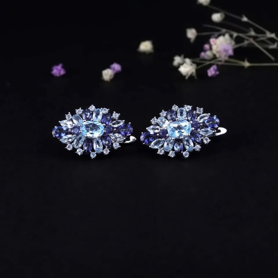 Silver Topaz / Mystic Quartz Earrings