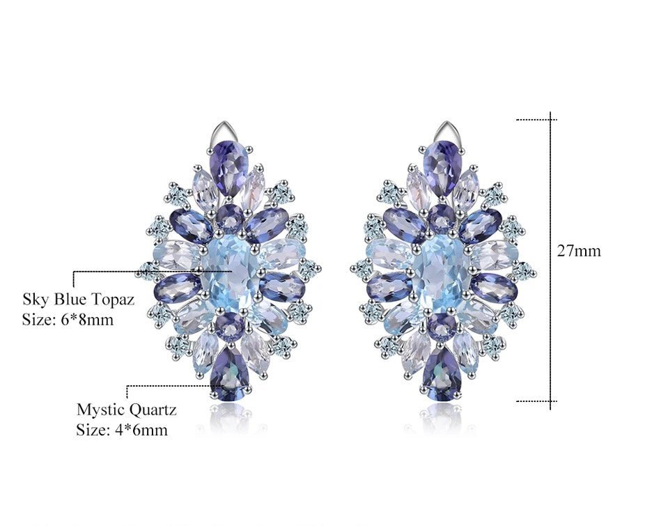 Silver Topaz / Mystic Quartz Earrings