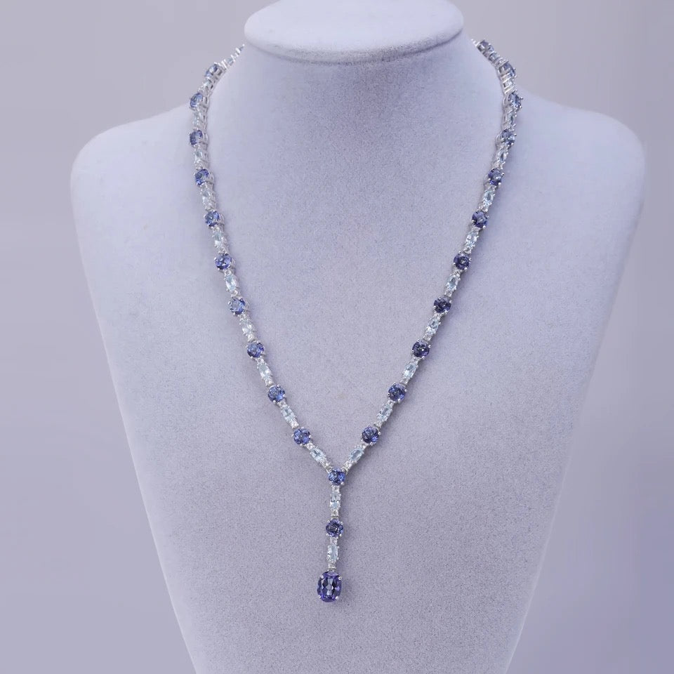 Silver Topaz / Mystic Quartz Necklace