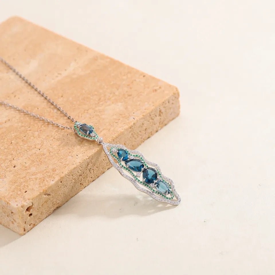 Silver Topaz Pendant Necklace