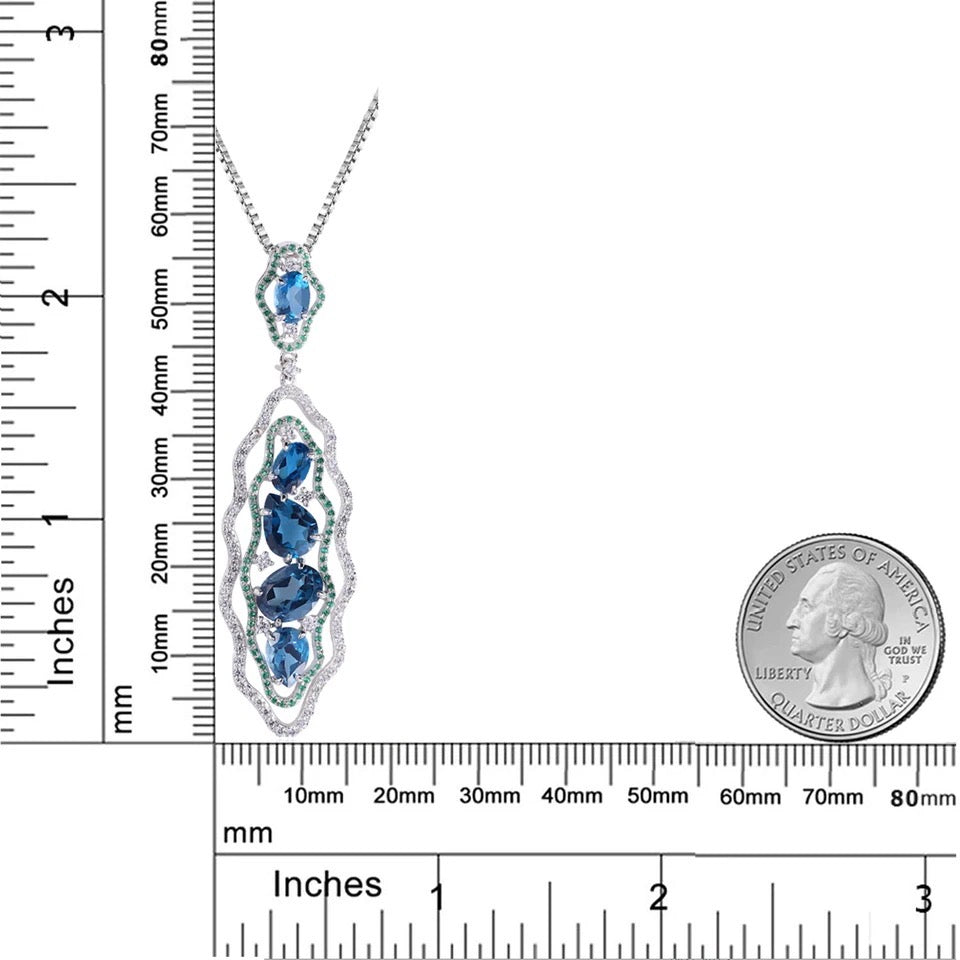 Silver Topaz Pendant Necklace