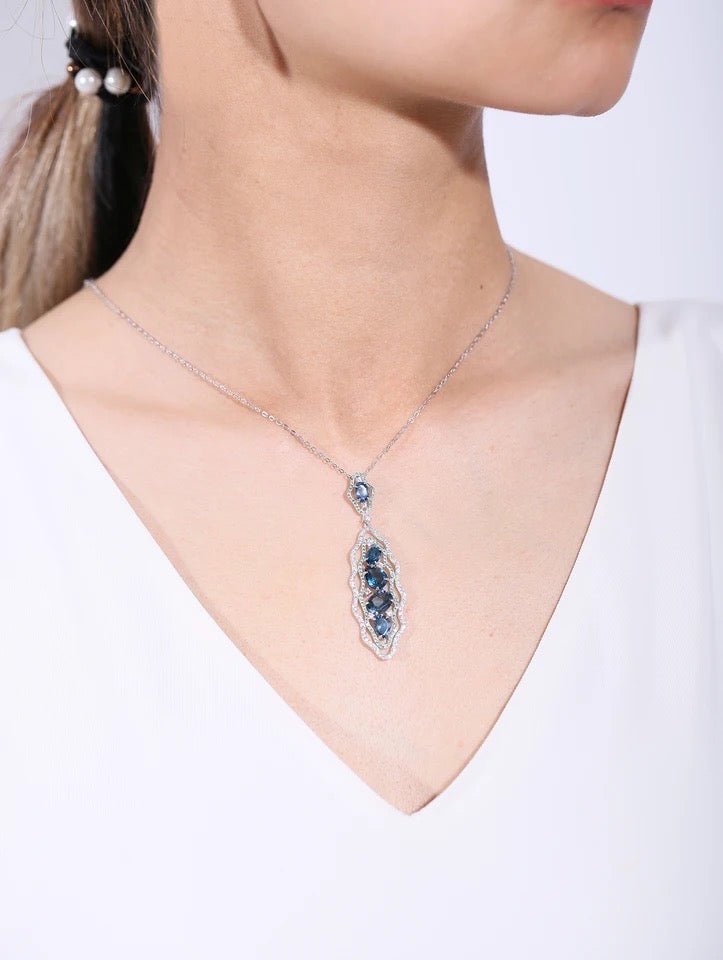 Silver Topaz Pendant Necklace