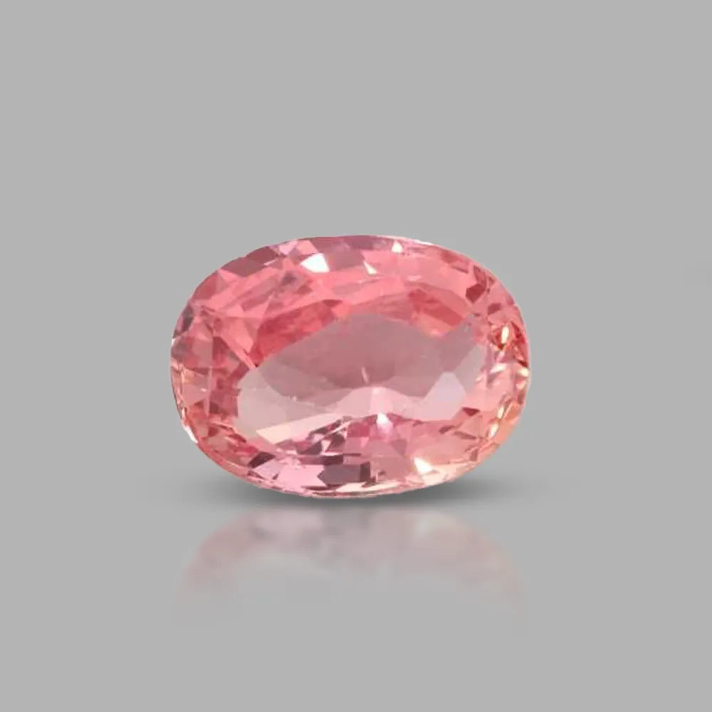 Natural untreated sapphire, pink, oval cut, 1.01 ct, loose gemstone.