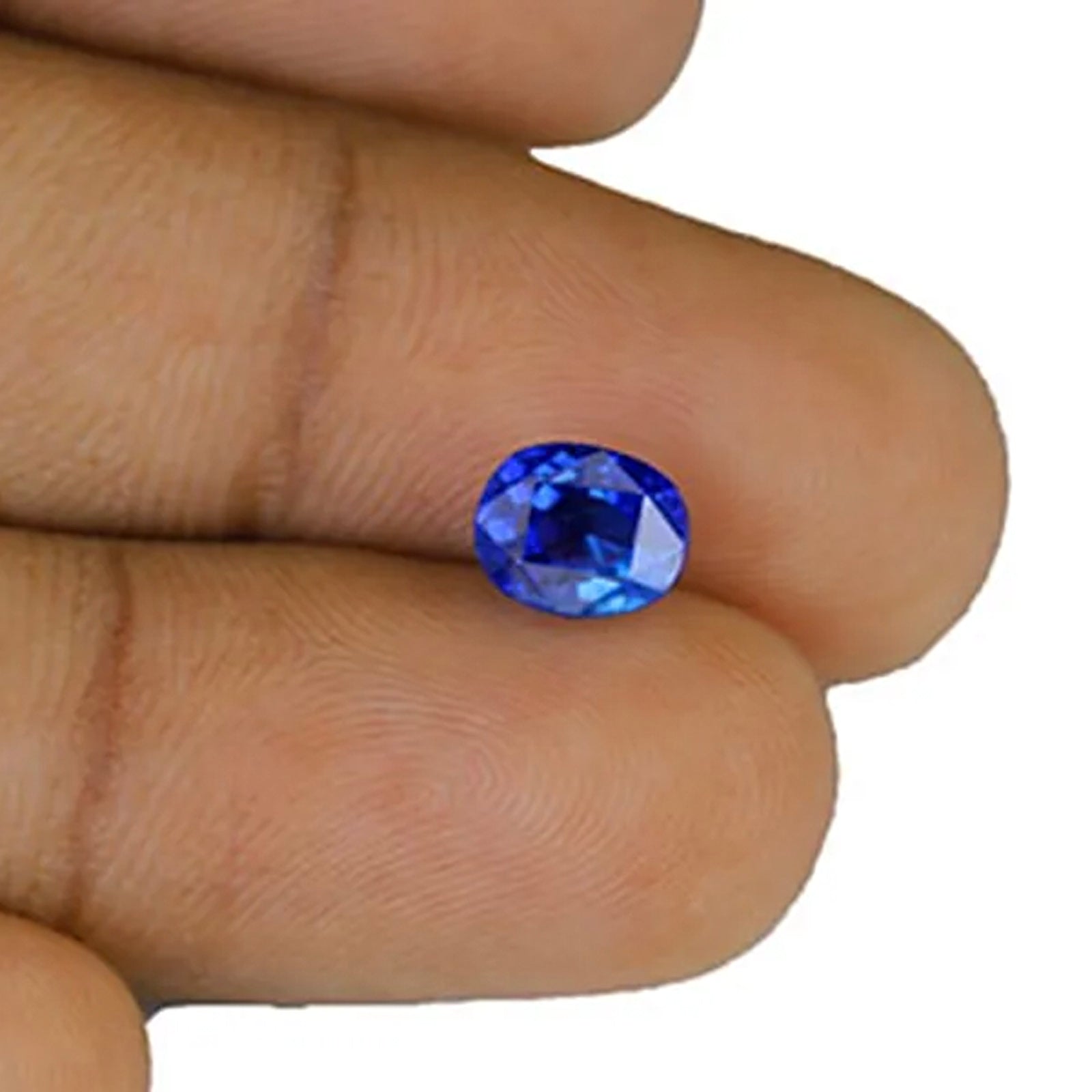 Natural sapphire, blue, oval cut, 2.52 ct, loose gemstone, view 3.
