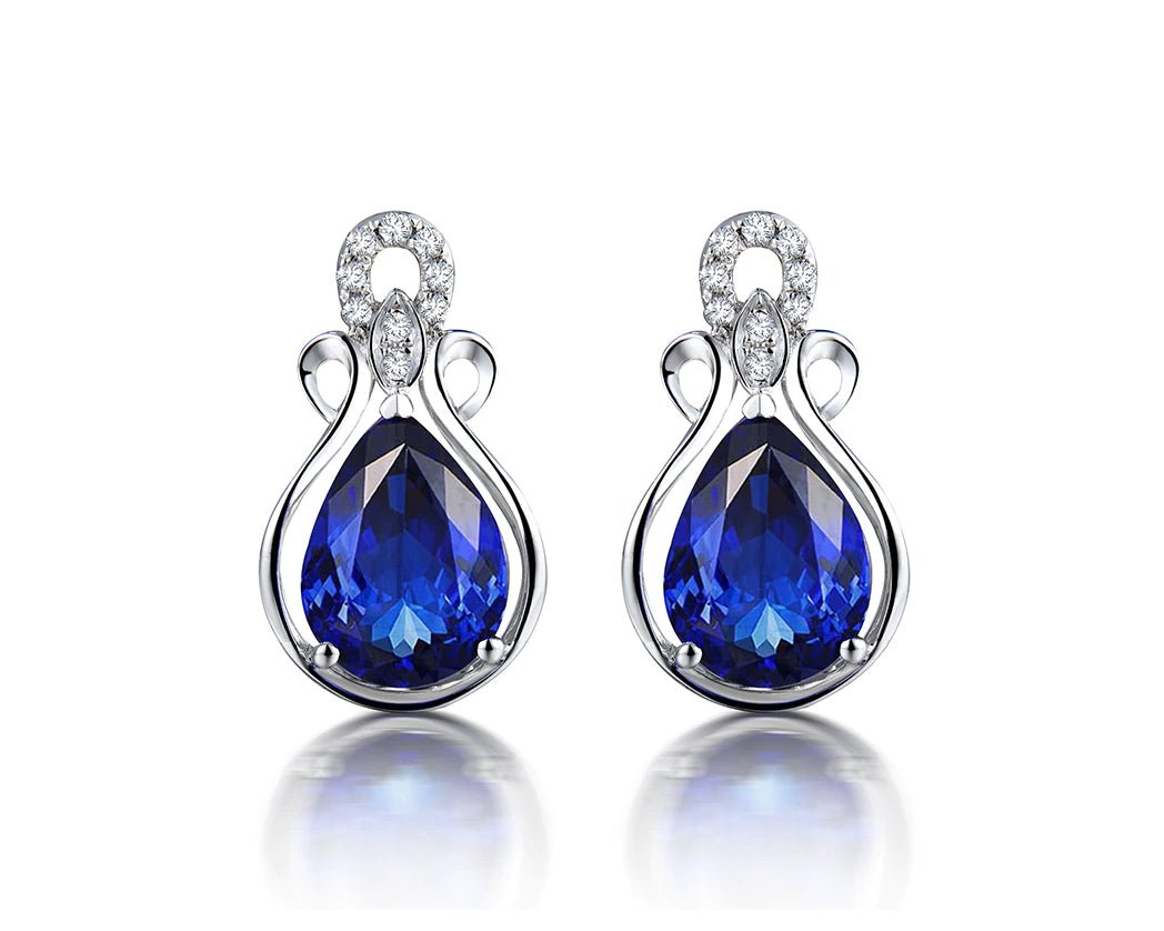 14K Gold 2.79ct Tanzanite Earrings with Diamonds