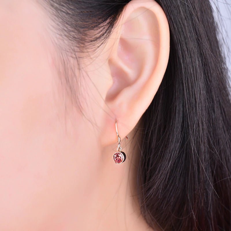 14K Rose Gold 0.83ct Tourmaline Earrings
