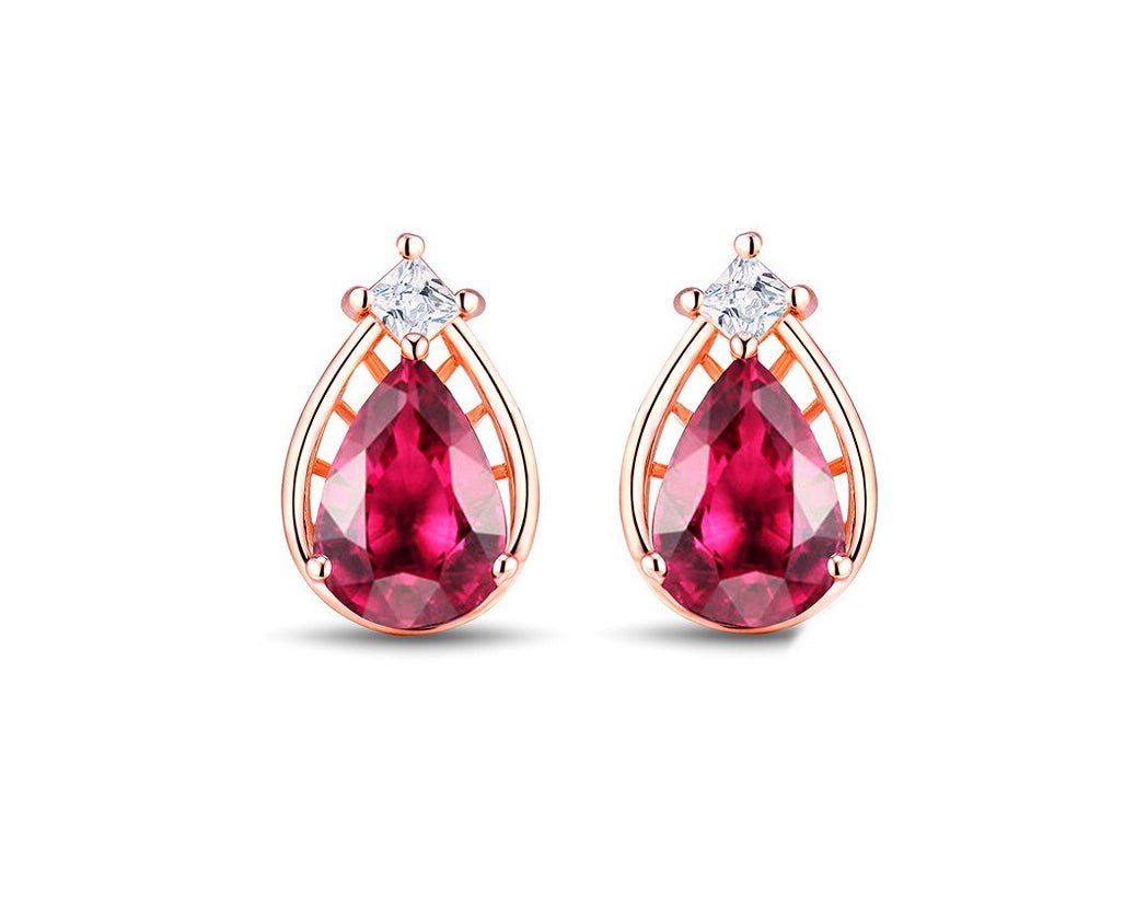 14K Rose Gold 0.83ct Tourmaline Earrings with Diamonds