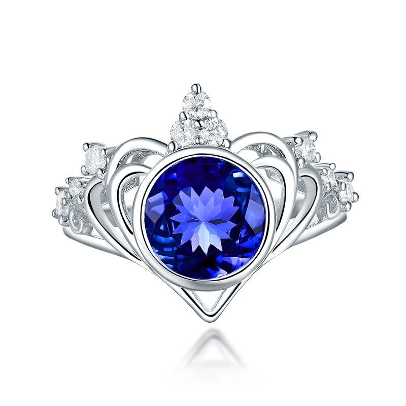 14k White Gold 1.25ct Tanzanite Ring with Diamonds