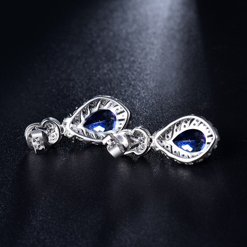 14K White Gold 3.00ct Tanzanite Earrings with Diamonds