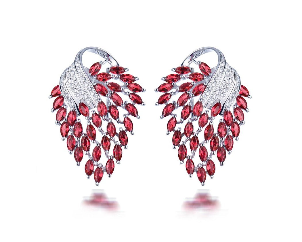 14K White Gold 8.46ct Pink Ruby Earrings with Natural Diamonds