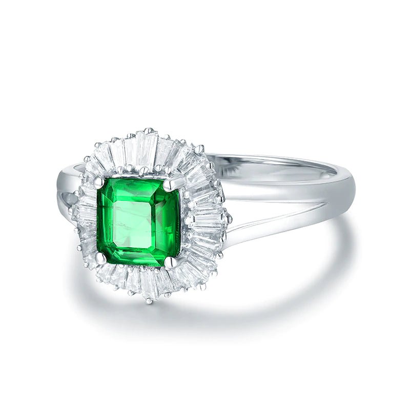14Kt Gold Diamond 1.00 ct Emerald Ring