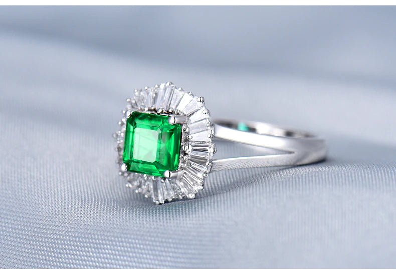 14Kt Gold Diamond 1.00 ct Emerald Ring