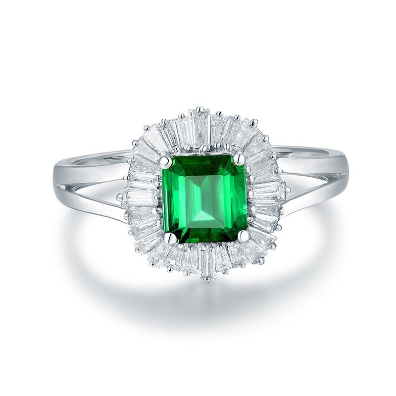 14Kt Gold Diamond 1.00 ct Emerald Ring