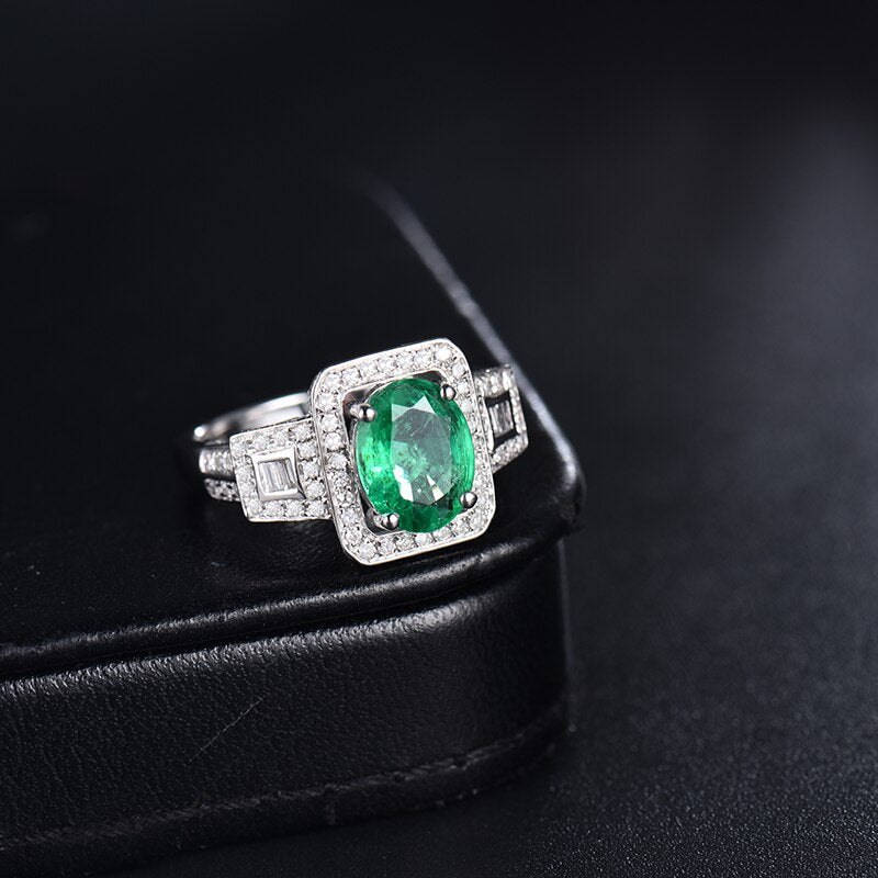14Kt Gold Diamond 1.65 ct Emerald Ring