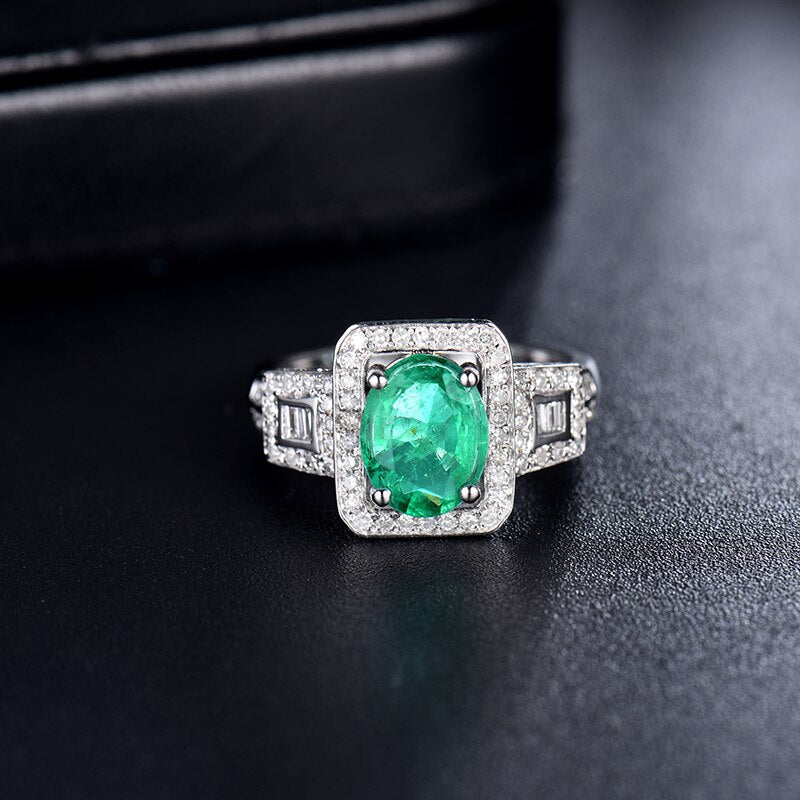 14Kt Gold Diamond 1.65 ct Emerald Ring