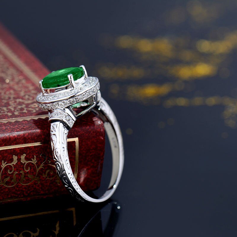 14Kt Gold Diamond 2.20 ct Emerald Ring