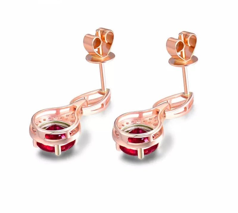 14kt Rose Gold 2.485 ct Ruby Earrings