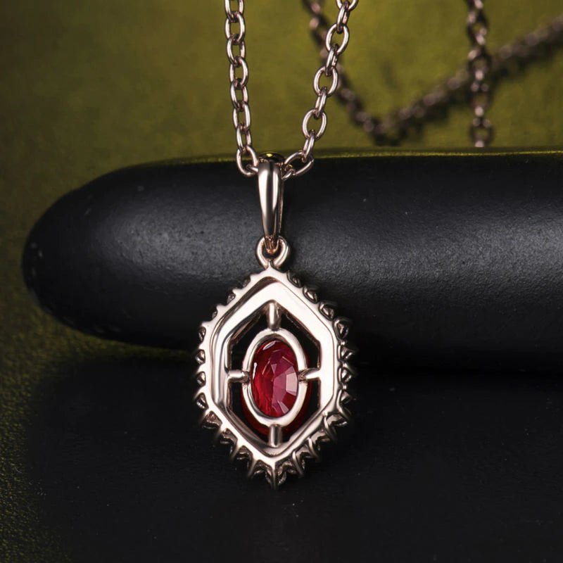 14Kt Rose Gold Diamond 1.00 ct Ruby Pendant