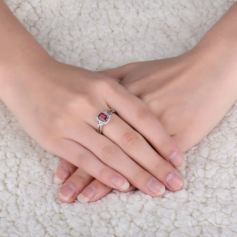 14kt White Gold Diamond & 0.83ct Pink Tourmaline Ring