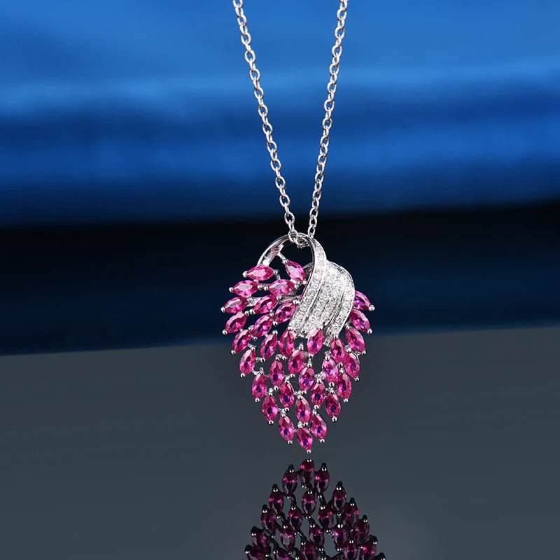 14Kt White Gold Diamond 2.74 ct Pink Ruby Pendant