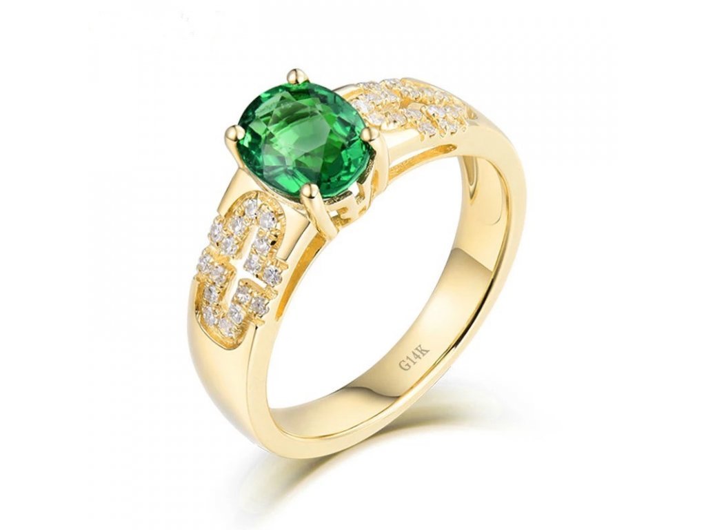 14kt Yellow Gold, 1.16 ct Tsavorite Ring (Unisex)