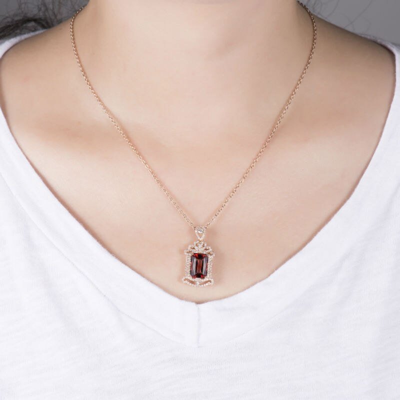 18K Rose Gold 3.97ct Tourmaline Pendant with Natural Diamonds