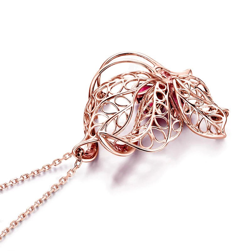 18Kt Rose Gold 1.03 ct Ruby Pendants