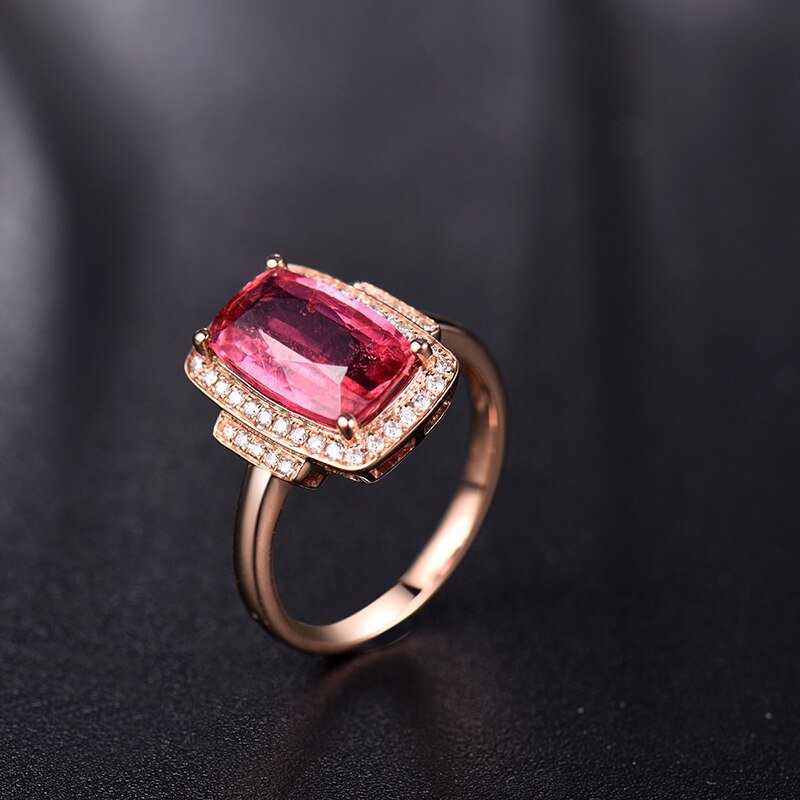 18kt Rose Gold 3.00 ct Tourmaline Ring with Diamonds