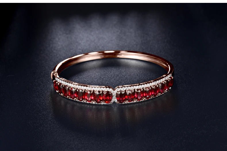 18Kt Rose Gold 8.00 ct Ruby Bracelet with Diamond