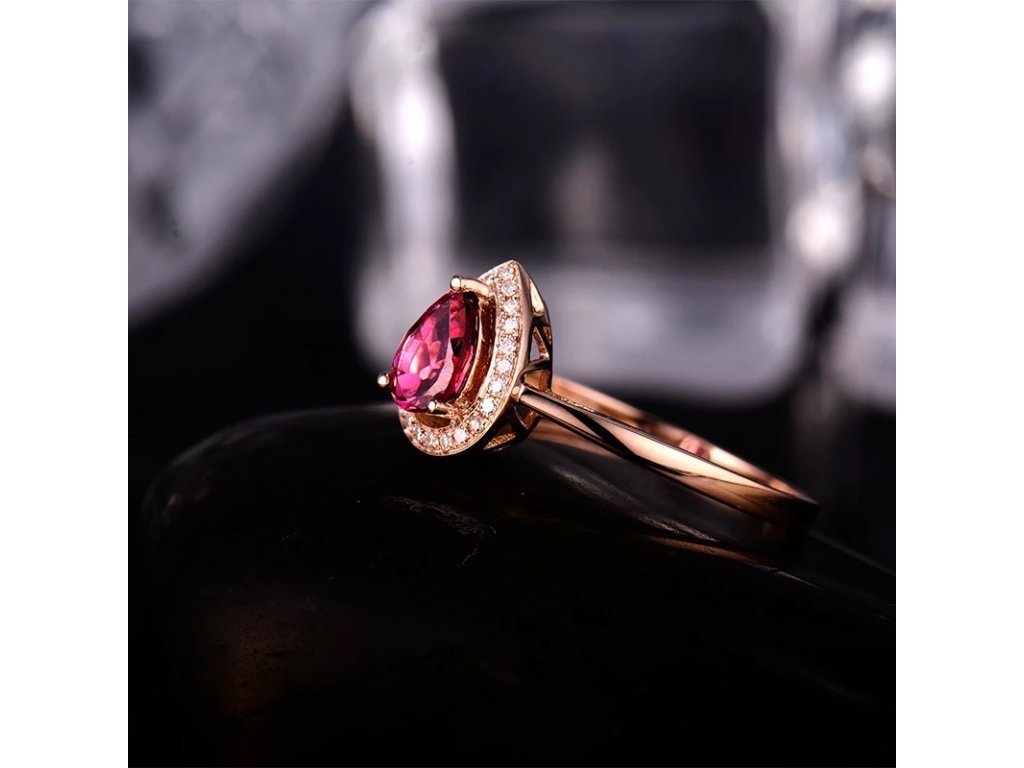 18kt Rose Gold Diamond & 0.52ct Pink Tourmaline Ring