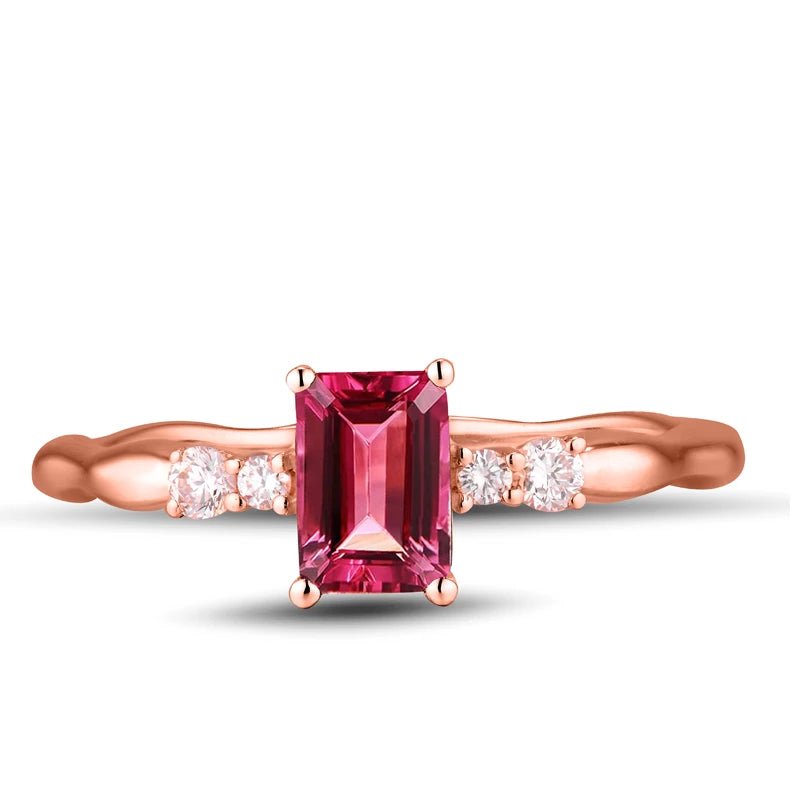 18Kt Rose Gold Diamond & 0.66ct Pink Tourmaline Ring