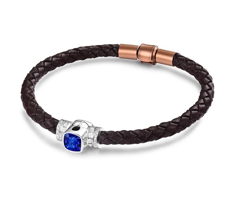 18Kt White Gold 2.50 ct Tanzanite Bracelet with Diamonds (Unisex)