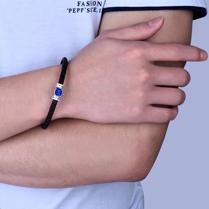 18Kt White Gold 2.50 ct Tanzanite Bracelet with Diamonds (Unisex)