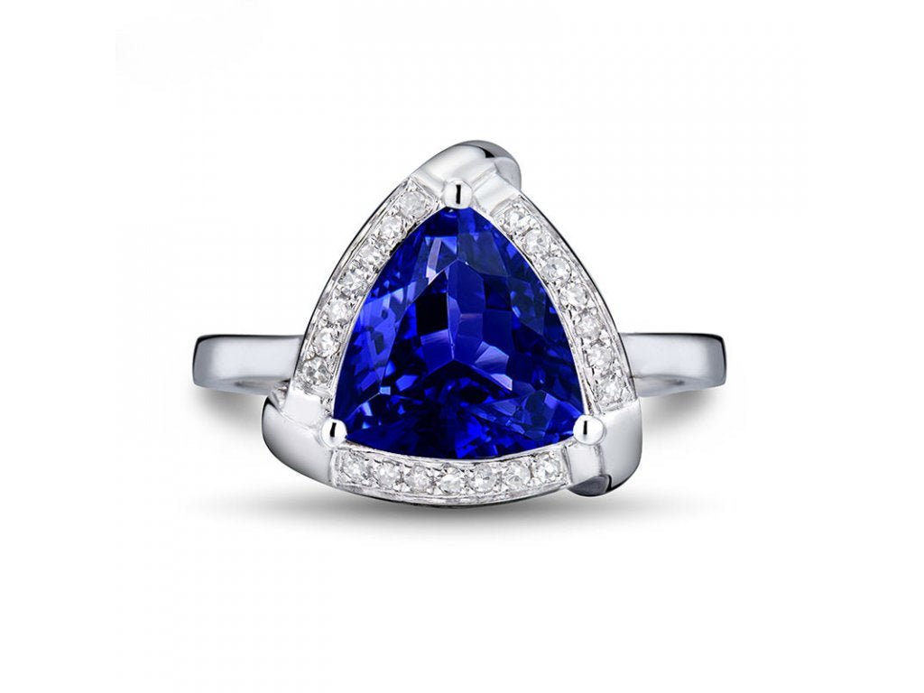 18Kt White Gold 2.75ct Tanzanite Ring with Diamonds