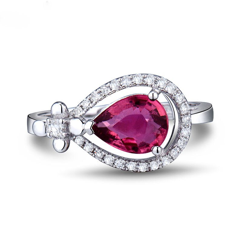 18kt White Gold Diamond & 1.80 ct Pink Tourmaline Ring