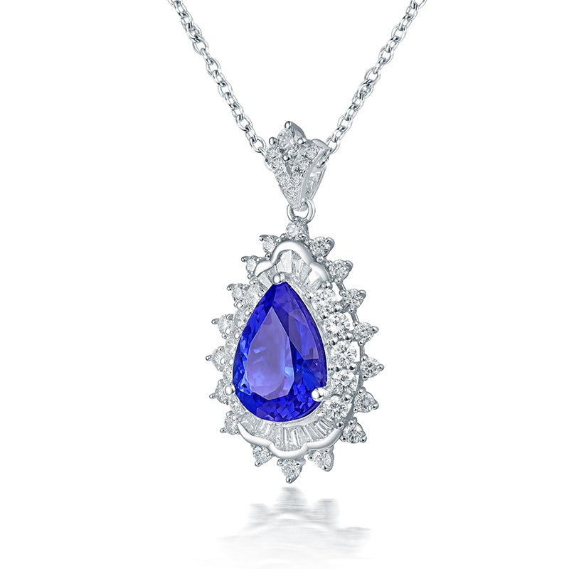 18Kt White Gold Diamond 4.14 ct Tanzanite Pendant